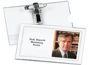 gbc Portabadge con spilla e clip in metallo, 3206 LEB31090B.