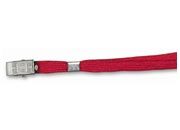 gbc Cordoncini con clip in metallo per badge o portabadge ROSSO. Fettuccia larga 10mm. Formato: 46x1 cm. .