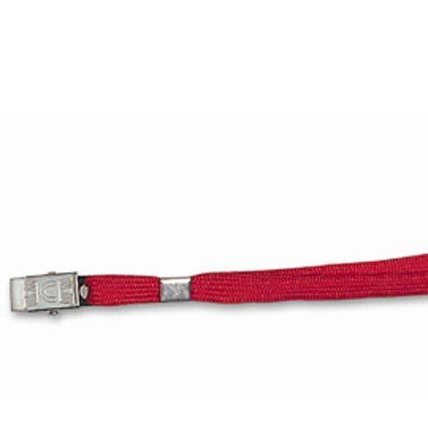 gbc Cordoncini con clip in metallo per badge o portabadge ROSSO. Fettuccia larga 10mm. Formato: 46x1 cm. .