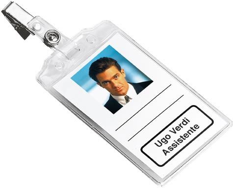 gbc Portabadge VERTICALE con clip in metallo Formato: 60x93 cm.