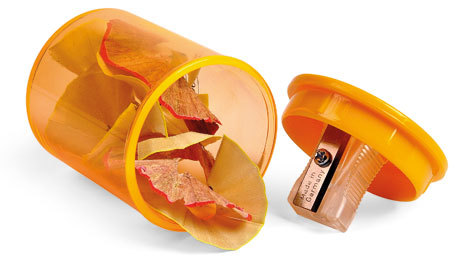 gbc Temperamatite in platica EISEN ad 1 foro corpo contenitore in plastica trasparente. Altissima qualit� tedesca. Colori disponibili: verde, arancio, blu, rosa. (Codice 412B).