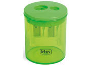 gbc Temperamatite in plastica EISEN ad 2 fori corpo contenitore in plastica trasparente. Altissima qualit� tedesca. Colori disponibili: arancio, blu, verde, rosa. LEB413