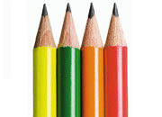 gbc Matita neon con gomma il blister contiene una matita esternamente colorata di giallo fluo, una verde fluo, una arancione fluo e una rossa fluo leb417B