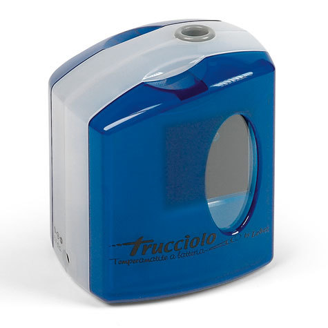 gbc Temperamatite da tavolo a batteria ad 1 foro con lama di ricambio. Colori disponibili: verde, blu, bordeaux, ocra.