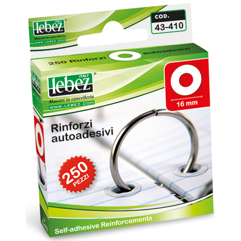 gbc Rinforzi per buchi autoadesivi, diametro 13 mm Distributore da 250 anellini adesivi.