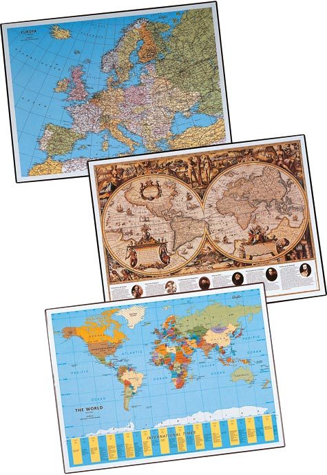 gbc Sottomano LAUFER GEOGRAPHIC Europa Formato: 40x53 cm. Garantiscono un ottimo comfort di scrittura. Prodotto Lufer originale tedesco. MADE IN GERMANY.