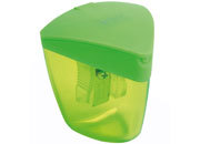 gbc Temperamatite in plastica ad 1 foro con contenitore in plastica semitrasparente e coperchio. Colori disponibili: arancio, verde, blu, rosa. LEB457