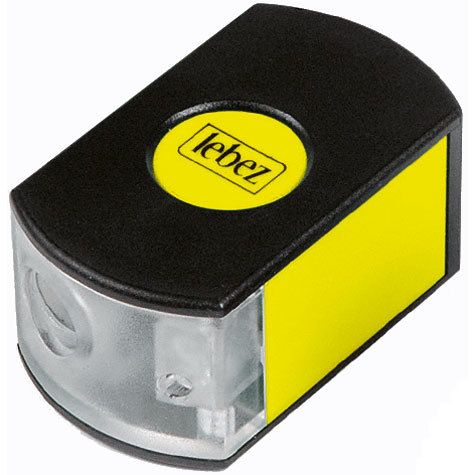 gbc Temperamatite ad 1 foro e affilamine 2 in 1. Corpo in plastica e contenitore salvasporco. Colori disponibili: arancio, giallo, verde, rosa, blu..