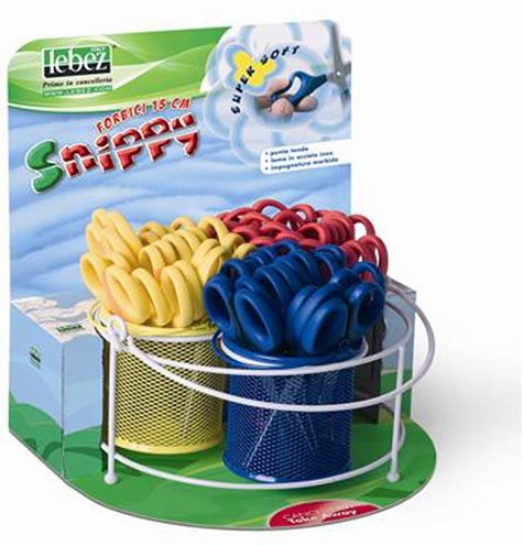 gbc Forbici Snippy, 15cm colori assortiti. Con espositore da banco.