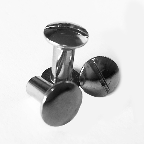 gbc Viti sepolte nichelate, lunghezza mm 10 tornite, diametro 5mm, una testa fissa ed una mobile.