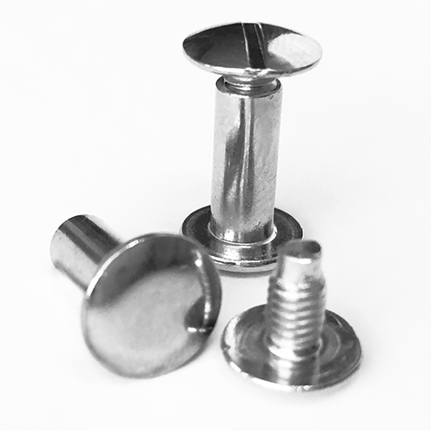 gbc Viti sepolte nichelate, lunghezza 13mm tornite, diametro 5mm, una testa fissa ed una mobile.