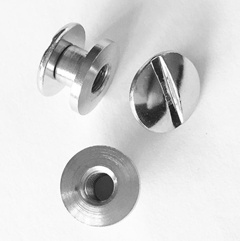 gbc Viti sepolte nichelate, lunghezza 3,5mm tornite, diametro 5mm, una testa fissa ed una mobile.