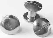 gbc Viti sepolte nichelate, lunghezza mm 5 tornite, diametro 5mm, una testa fissa ed una mobile.