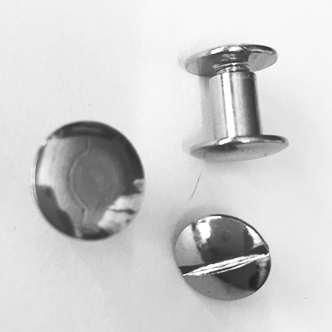 gbc Viti sepolte nichelate, lunghezza 7mm tornite, diametro 5mm, una testa fissa ed una mobile.