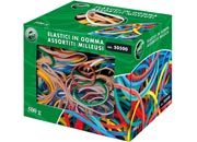 gbc Elastici in gomma. Scatola da 500 grammi Colori assortiti. Misure assortite.