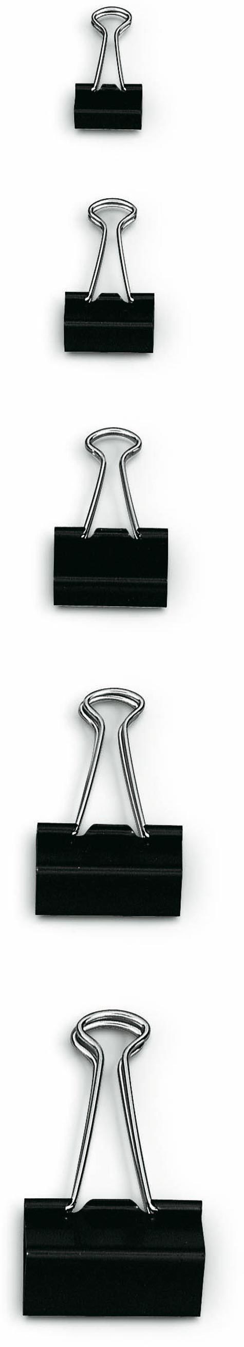 gbc Molla double clip 19mm Binder clip, con archetti mobili. Corpo in acciaio brunito NERO.