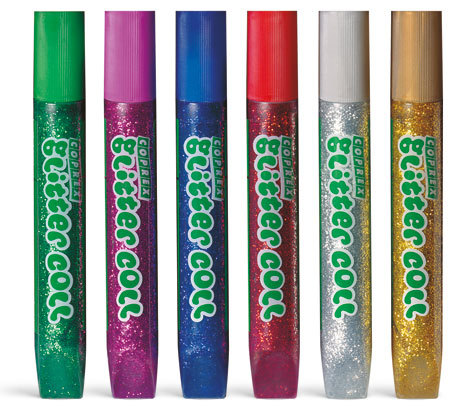 gbc Colla Glitter Coll COPREX da 10,5 ml Blu, lavabile, non tossica, blister 6 tubetti.