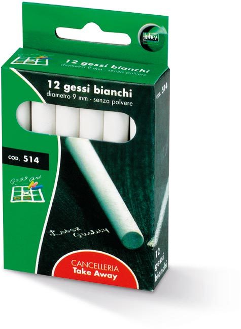 gbc Gessi bianchi a sezione circolare diametro 9mm, lunghezza 8cm. Senza polvere.