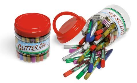 gbc Colla Glitter Coll CLASSIC BRILLANT COLORS da 10,5 ml colori assortiti, lavabile, non tossica, barattolo da 50 tubetti .