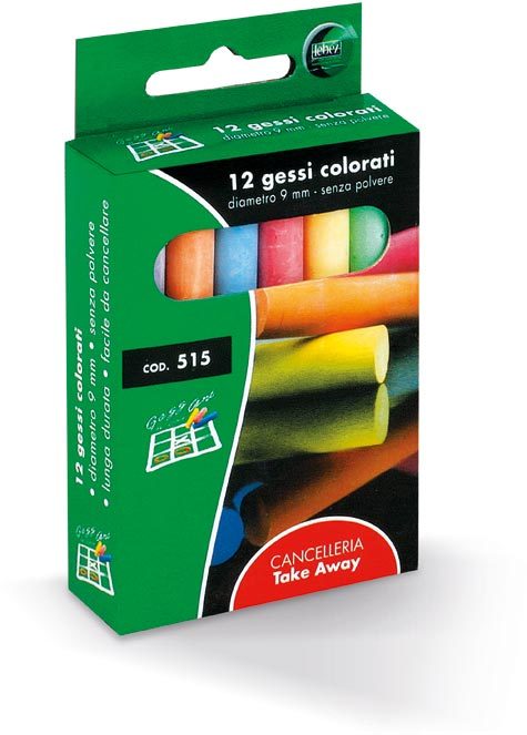 gbc Gessi colorati a sezione circolare diametro 9mm, lunghezza 8cm. Senza polvere.