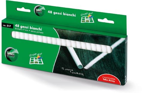 gbc Gessi bianchi a sezione circolare diametro 9mm, lunghezza 8cm. Senza polvere.