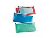 gbc Busta semitrasparente con zip. doppia tasca e soffietto BLU in polipropilene. Formato: 258x133mm LEB5257B