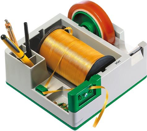 gbc Portatutto da banco completo di dispenser per rotoli adesivi da 33-66 m Peso 2 kg.