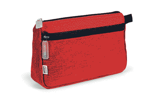 gbc Saccucciolo, astuccio per matite Maxi 2 cerniere ROSSO, a forma round, in nylon, formato 24x10x7cm, con patella e tasca interna, tinta unita*.
