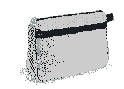 gbc Saccucciolo, astuccio per matite Maxi 2 cerniere GRIGIO, a forma round, in nylon, formato 24x10x7cm, con patella e tasca interna, tinta unita* LEB5343c