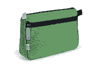 gbc Saccucciolo, astuccio per matite Maxi 2 cerniere VERDE, a forma round, in nylon, formato 24x10x7cm, con patella e tasca interna, tinta unita*.