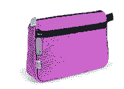 gbc Saccucciolo, astuccio per matite Maxi 2 cerniere ROSA, a forma round, in nylon, formato 24x10x7cm, con patella e tasca interna, tinta unita*.