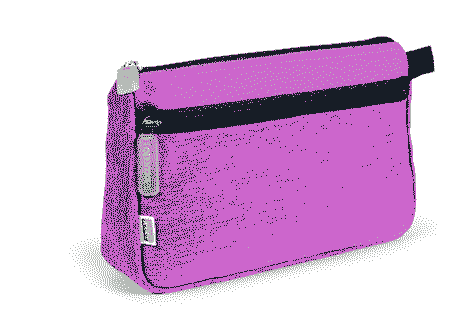 gbc Saccucciolo, astuccio per matite Maxi 2 cerniere ROSA, a forma round, in nylon, formato 24x10x7cm, con patella e tasca interna, tinta unita*.