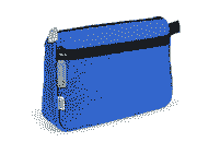 gbc Saccucciolo, astuccio per matite Maxi 2 cerniere BLU, a forma round, in nylon, formato 24x10x7cm, con patella e tasca interna, tinta unita*.