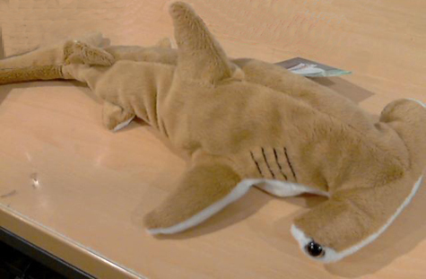 gbc Saccucciolo, astuccio a forma di pesce martello in peluche.