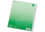 gbc Intercalari 1-12, a tasti numerici in polipropilene PPL. A4 per intercalare fogli in formato A4 (21x29,7cm). Corredata di indice frontale 1-12 in cartoncino. Perforazione universale. Colore GRIGIO.