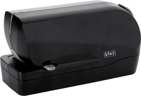 gbc Cucitrice elettrica a punto piatto, monta il punto 24-6 - 26-6 cuce fino a 20 fogli. Profondit� di cucitura 2,4cm. Funziona con alimentatore 220v incluso o con 6 batterie AA (non incluse).