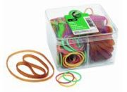 gbc Elastici in gomma. Scatola da 80 grammi Colori assortiti. Misure assortite.