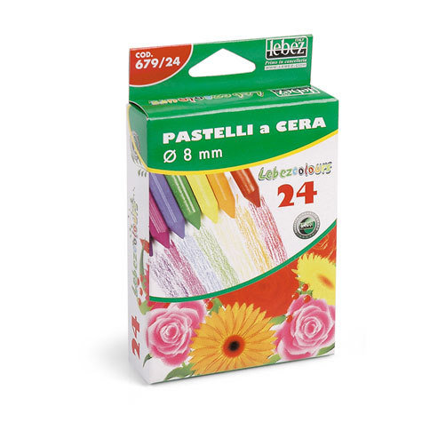 gbc Scatola con 24 pastelli a cera diametro 8mm.