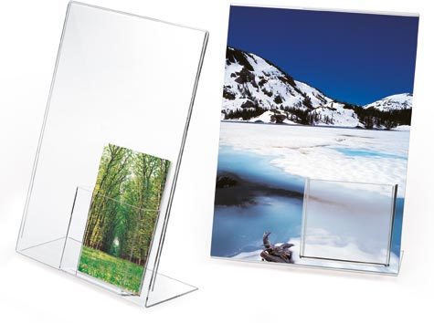 gbc Portadepliant DOPPIO in acrilico a disposizione VERTICALE Formato 23x31cm.  Con secondo scomparto portadepliant 10x10cm. Ideale per ogni tipo di comunicazione.