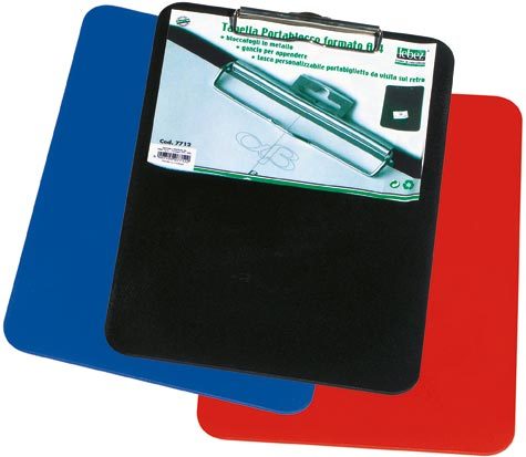 gbc Cartella portablocco in PVC con bloccafogli in metallo e gancio per appendere Verticale, blu, formato: 23x32 cm.