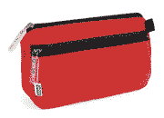 gbc Saccucciolo, astuccio per matite 2 cerniere ROSSO, a forma round, in nylon, formato 24x10x7cm, tinta unita* LEB80331b