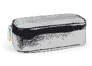 gbc Saccucciolo, astuccio per matite Maxi round  GRIGIO, a forma round, in nylon, formato 24x10x7cm, con patella e tasca interna, tinta unita* LEB80332c