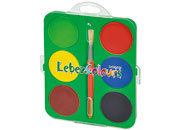 gbc Acquerelli, 6 maxi pastiglie diametro pastiglie 5,7cm, con pennello.