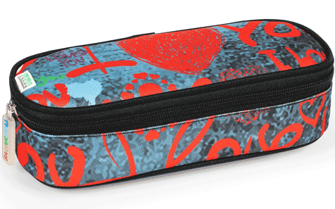 gbc Saccucciolo, astuccio per matite, round Graffiti in nylon, formato: 24x10x6cm*.