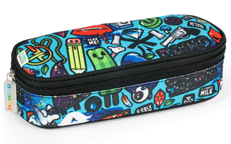 gbc Saccucciolo, astuccio per matite, round Graffiti in nylon, formato: 24x10x6cm*.
