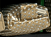 gbc Saccucciolo, astuccio per matite ORO con BRILLANTINI colorati,a forma allargata, in PU* LEB80476amab