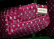 gbc Saccucciolo, astuccio per matite ROSA con BRILLANTINI colorati,a forma allargata, in PU* LEB80476arsb