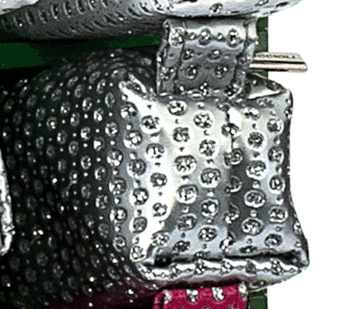 gbc Saccucciolo, astuccio per matite ARGENTO con BRILLANTINI colorati, a forma allungata in altezza, in PU*.