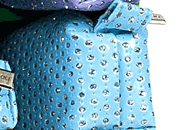 gbc Saccucciolo, astuccio per matite AZZURRO con BRILLANTINI colorati, a forma allungata in altezza, in PU* LEB80476bazb