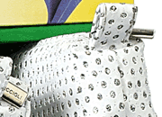 gbc Saccucciolo, astuccio per matite BIANCO con BRILLANTINI colorati, a forma allungata in altezza, in PU* LEB80476bbib